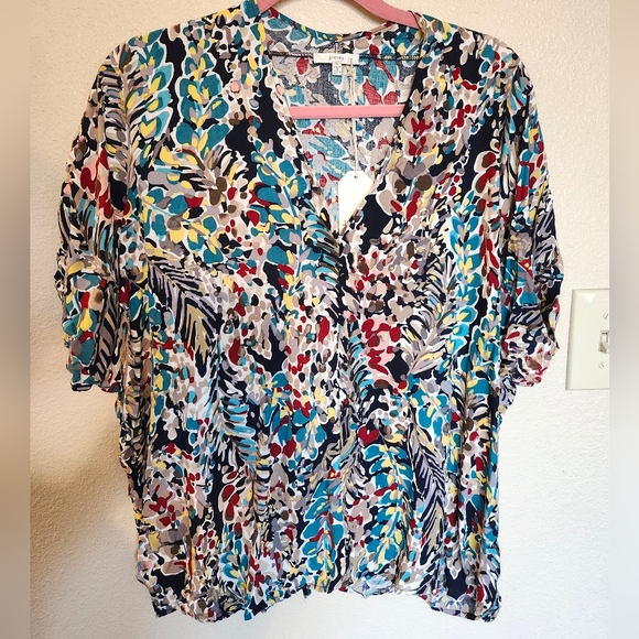 JODIFL Tops - Sale🫠 Jodifl Boho Bohemian Floral Multicolor Blouse 100% Rayon